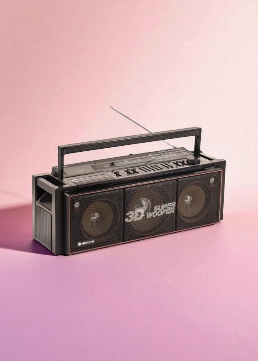 Boombox Bluetooth Hitachi Vintage 80’S - radio - vintage - bluetooth - tsf - absolument - dab - modernisation - retrofit