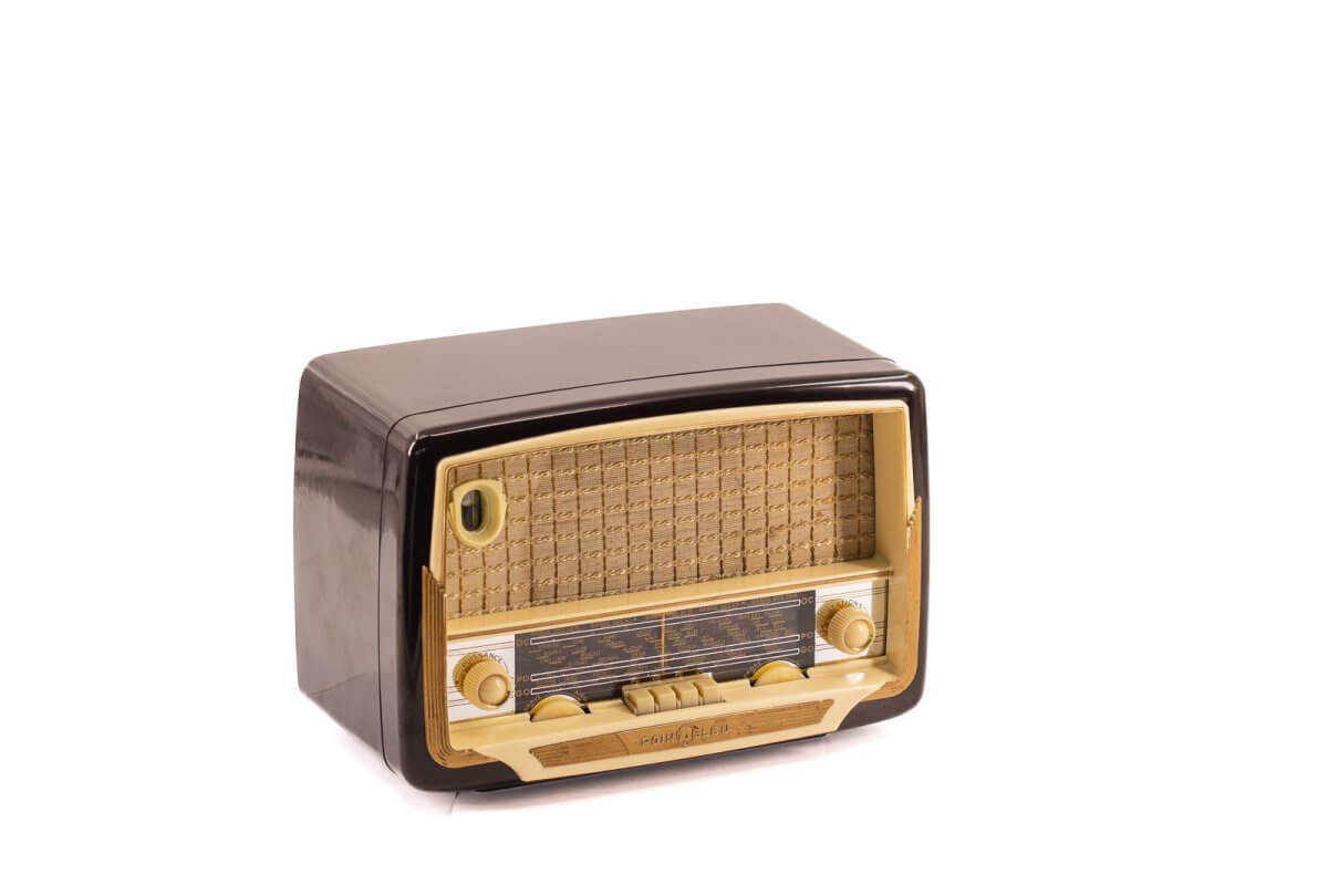 Radio Bluetooth Point Bleu Vintage 60'S enceinte connectée française haut de gamme absolument prodige radio vintage